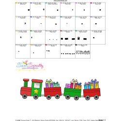 Christmas Border Train Embroidery Design Pattern-3