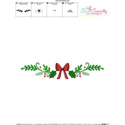 Christmas Border Bow And Leaves Embroidery Design Pattern-3
