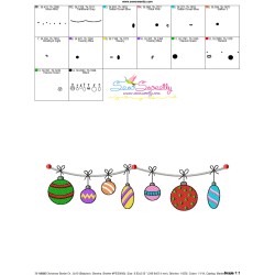 Christmas Border Ornaments Embroidery Design Pattern-3