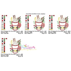 Christmas Hot Chocolate Cup-10 Applique Design Pattern-2