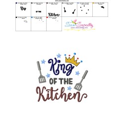 King of The Kitchen Lettering Embroidery Design Pattern-3