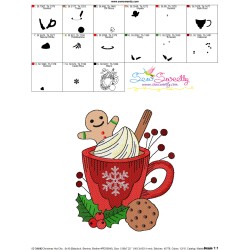Christmas Hot Chocolate Cup-9 Embroidery Design Pattern-3