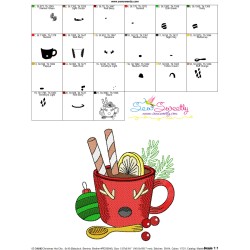 Christmas Hot Chocolate Cup-8 Embroidery Design Pattern-3
