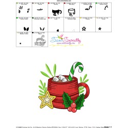 Christmas Hot Chocolate Cup-6 Embroidery Design Pattern-3