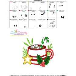 Christmas Hot Chocolate Cup-6 Applique Design Pattern-3