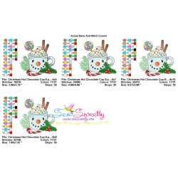 Christmas Hot Chocolate Cup-5 Embroidery Design Pattern-2