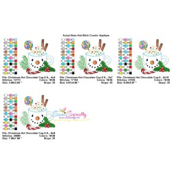 Christmas Hot Chocolate Cup-5 Applique Design Pattern-2
