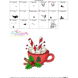 Christmas Hot Chocolate Cup-4 Embroidery Design Pattern-3