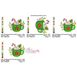 Christmas Hot Chocolate Cup-3 Embroidery Design Pattern-2