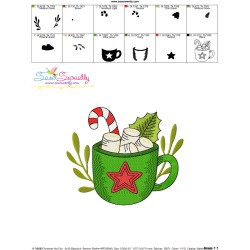 Christmas Hot Chocolate Cup-3 Embroidery Design Pattern-3
