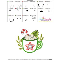 Christmas Hot Chocolate Cup-3 Applique Design Pattern-3