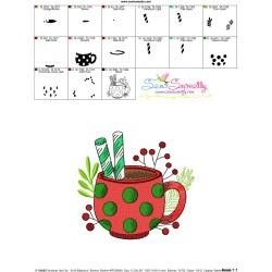 Christmas Hot Chocolate Cup-2 Embroidery Design Pattern-3