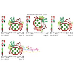 Christmas Hot Chocolate Cup-2 Applique Design Pattern-2