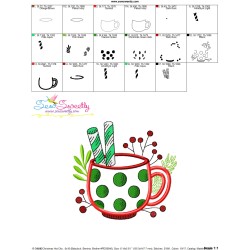 Christmas Hot Chocolate Cup-2 Applique Design Pattern-3