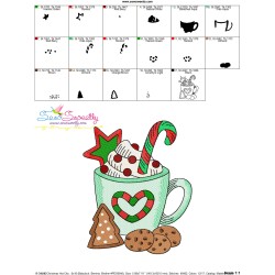 Christmas Hot Chocolate Cup-1 Embroidery Design Pattern-3