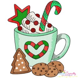 Christmas Hot Chocolate Cups Embroidery Design Bundle-2