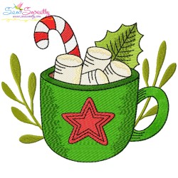 Christmas Hot Chocolate Cups Embroidery Design Bundle-4