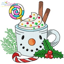 Christmas Hot Chocolate Cups Embroidery Design Bundle-6