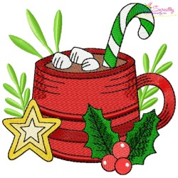 Christmas Hot Chocolate Cups Embroidery Design Bundle-7