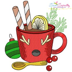 Christmas Hot Chocolate Cups Embroidery Design Bundle-9