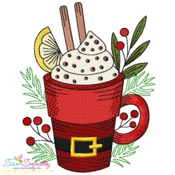Christmas Hot Chocolate Cups Embroidery Design Bundle-11