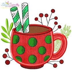 Christmas Hot Chocolate Cups Applique Design Bundle-3