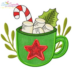 Christmas Hot Chocolate Cups Applique Design Bundle-4