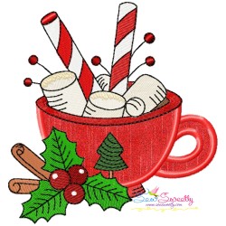 Christmas Hot Chocolate Cups Applique Design Bundle-5