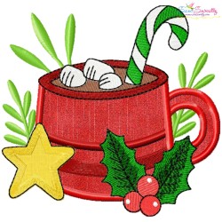 Christmas Hot Chocolate Cups Applique Design Bundle-7