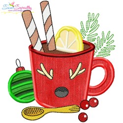 Christmas Hot Chocolate Cups Applique Design Bundle-9