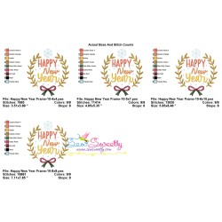 Happy New Year Frame-10 Embroidery Design Pattern-2
