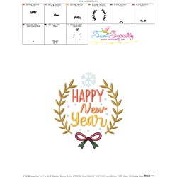 Happy New Year Frame-10 Embroidery Design Pattern-3