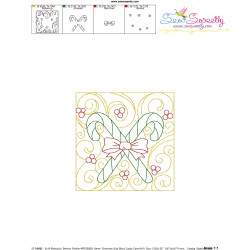 Christmas Quilt Block Candy Cane Embroidery Design Pattern-3