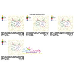 Christmas Quilt Block Ornaments Embroidery Design Pattern-2