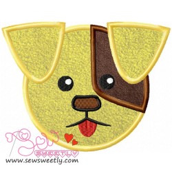 Cute Dog Face Applique Design Pattern-1