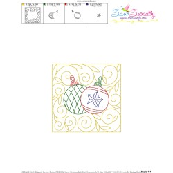 Christmas Quilt Block Ornaments Embroidery Design Pattern-3