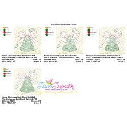 Christmas Quilt Block Bell Embroidery Design Pattern-2