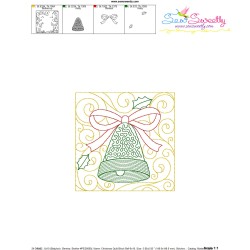 Christmas Quilt Block Bell Embroidery Design Pattern-3