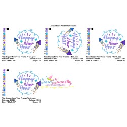 Happy New Year Frame-7 Embroidery Design Pattern-2