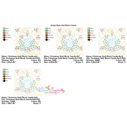 Christmas Quilt Block Candle Embroidery Design Pattern-2