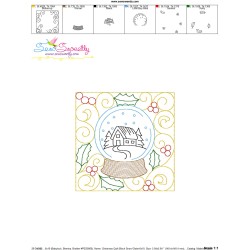 Christmas Quilt Block Snow Globe Embroidery Design Pattern-3