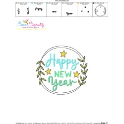 Happy New Year Frame-6 Embroidery Design Pattern-3