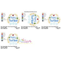 Happy New Year Frame-5 Embroidery Design Pattern-2