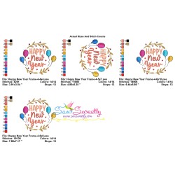 Happy New Year Frame-4 Embroidery Design Pattern-2