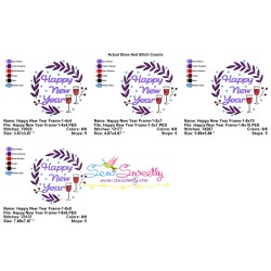 Happy New Year Frame-1 Embroidery Design Pattern-2