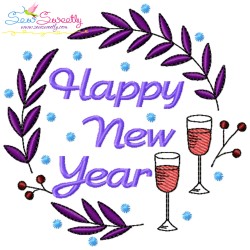 Happy New Year Frames Embroidery Design Bundle-2