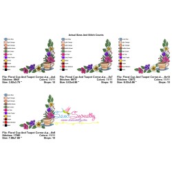 Floral Cup Corner-4 Kitchen Embroidery Design Pattern-2