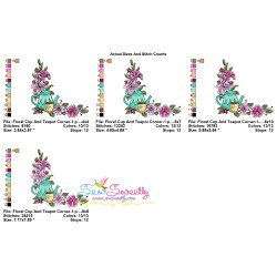 Floral Cup And Teapot Corner-1 Kitchen Embroidery Design Pattern-2