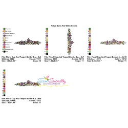 Floral Cup And Teapot Border-6 Kitchen Embroidery Design Pattern-2