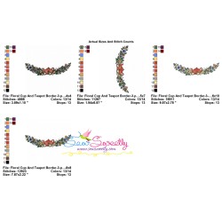 Floral Cup And Teapot Border-3 Kitchen Embroidery Design Pattern-2